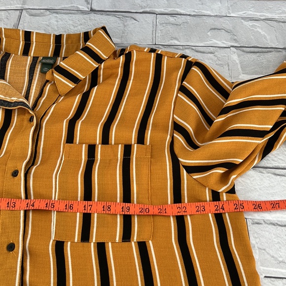 Wild Fable mustard yellow striped long sleeve shirt size 2XL - Picture 14 of 14